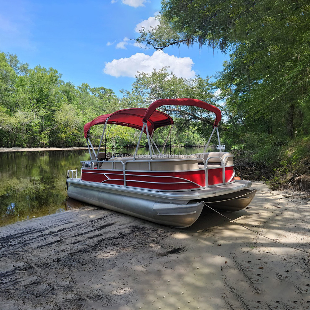 19Ft Customizable Party High Speed Sports Cruise Yacht Boat Aluminum Alloy Pontoon Boat Suitable For Rivers & Lakes