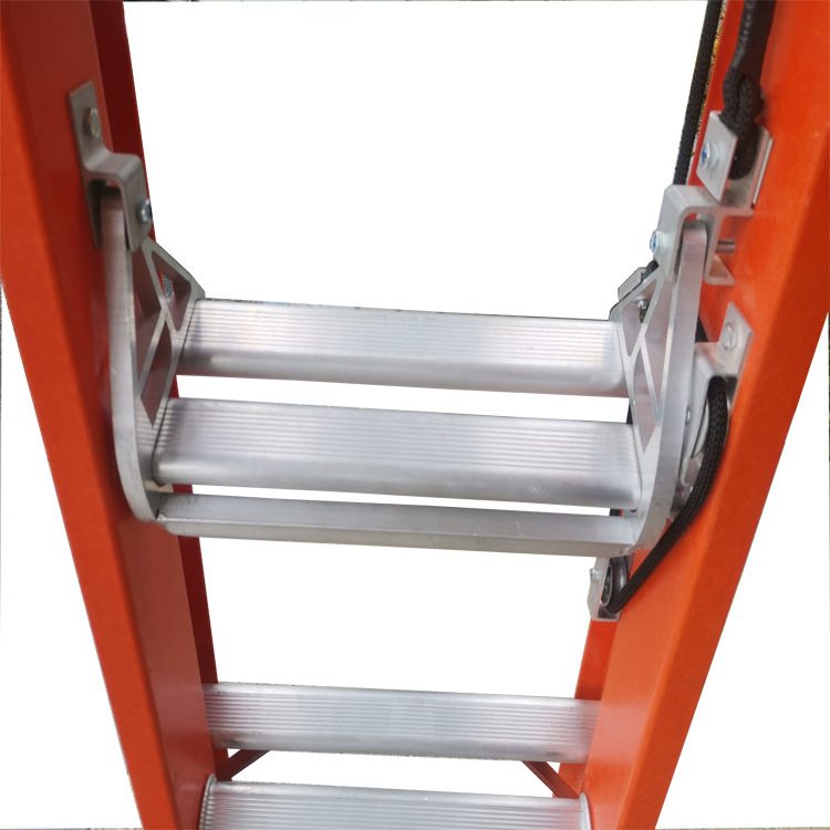 2.4-3.9m extension fiber glass stepladder telescopic ladder folding step extension ladder fiberglass ladder