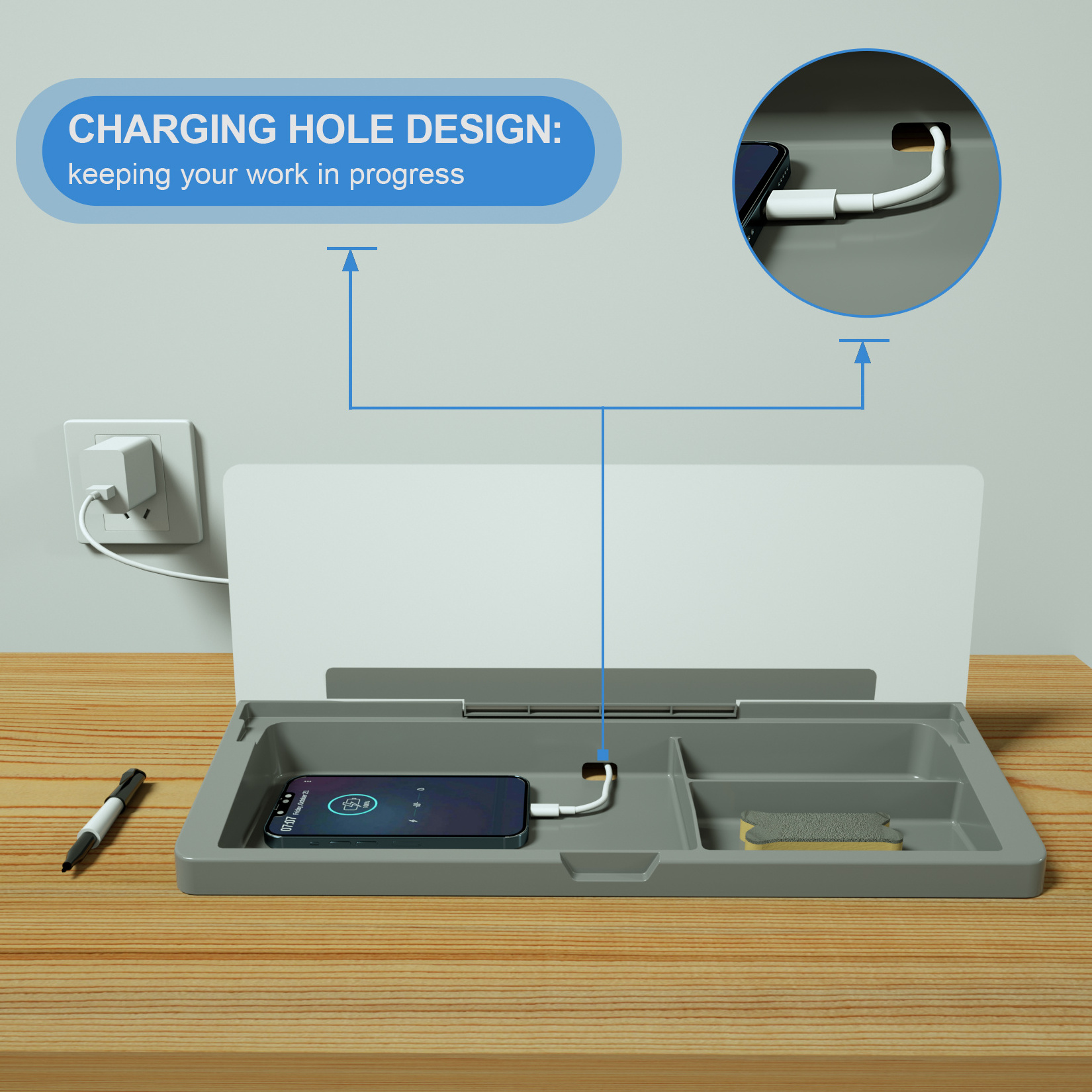 Dry Erase Tablet With Calculator Writing Whiteboard Office Storage Desktop Whiteboard