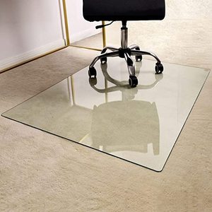 Tempered Glass Chair Mat for Office Home on Carpet Thick Clear Computer Floor Mat