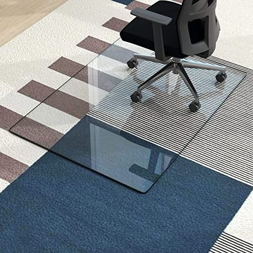 Spot Goods Tempered Glass Chair Mat Chair Office Chair Mat for Carpet Hardwood Floors with High Popularity