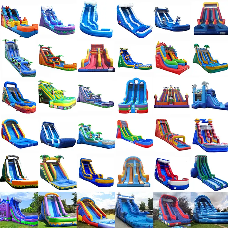 Water Repair Glue Dry 20ft Four Lines Cheap Backyard Commercial Waterslide Body Inflatable Slide For Lake