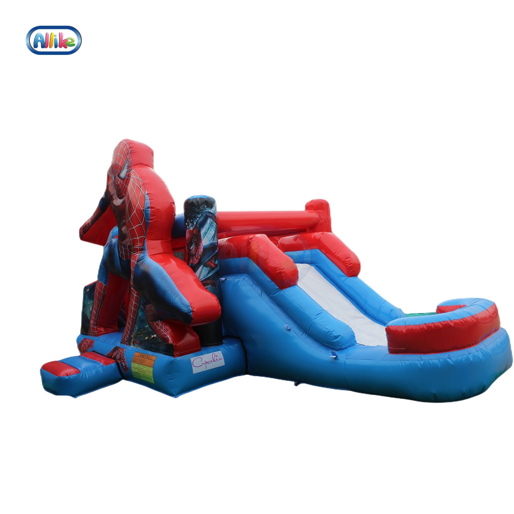 Commercial Inflatable Bouncy Bouncer  Spiderman Spider Man Jumping Water Castle Bounce House With Slide For Kids And A