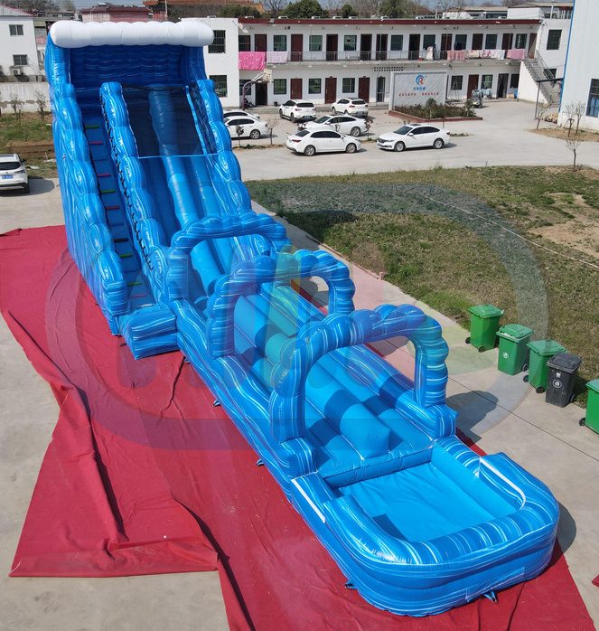 10 Meter High Giant Water 50ft Double Lane Kids Pool Commercial Slip And Slide, 6 In 1 Outdoor Inflatable Slide For Lake