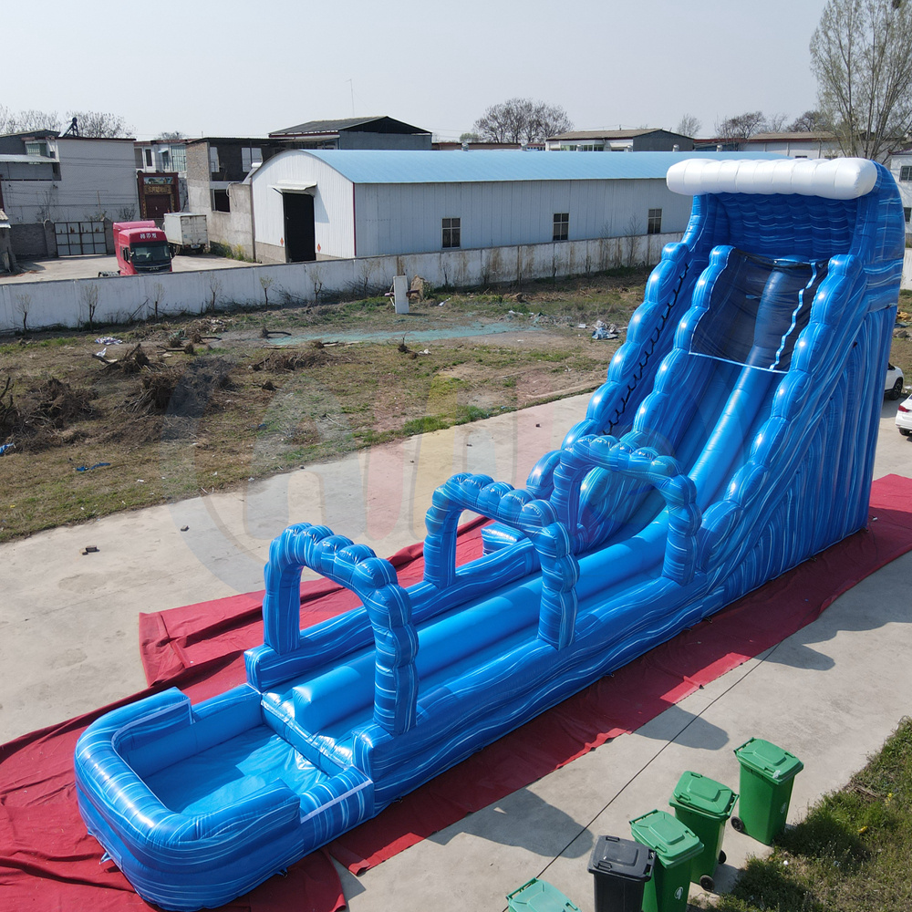 10 Meter High Giant Water 50ft Double Lane Kids Pool Commercial Slip And Slide, 6 In 1 Outdoor Inflatable Slide For Lake