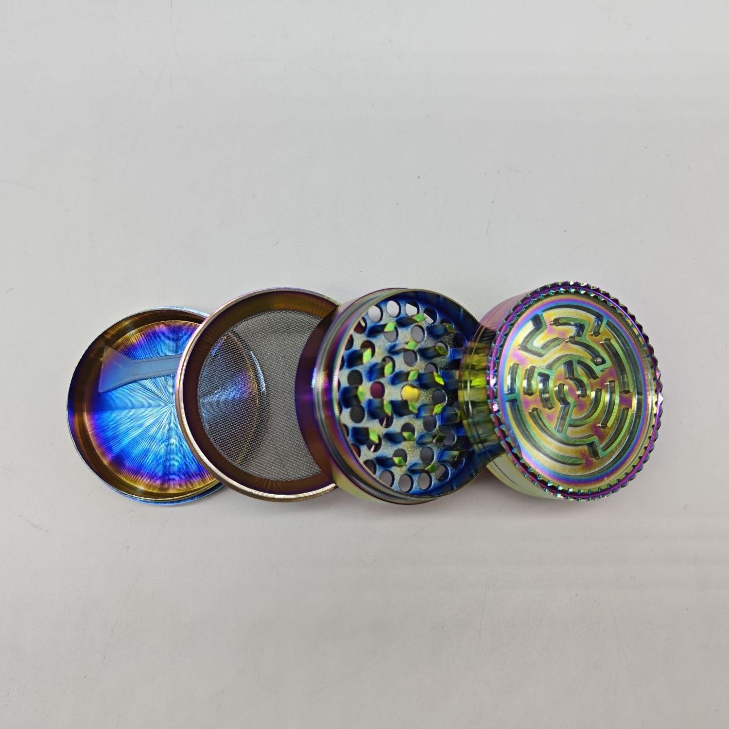 High Quality Dazzle Color 4 Pieces Zinc Alloy Grinder Smoking Moledores Tobacco Crusher Herb Grinder