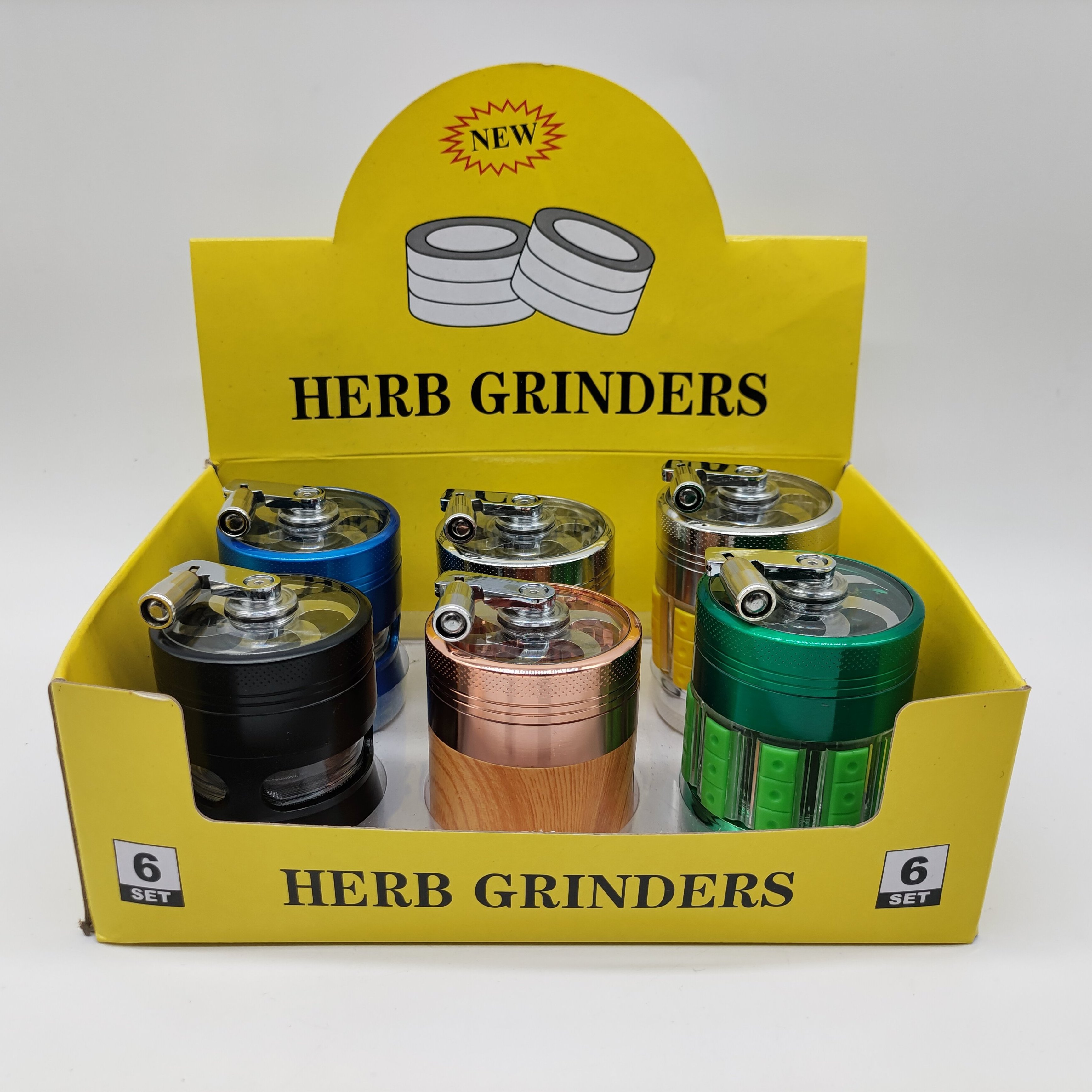 Wholesale Custom Logo 55mm Metal Herb Grinder Smoking Tobacco Accessories Hand Crank Grinder Herb Mill