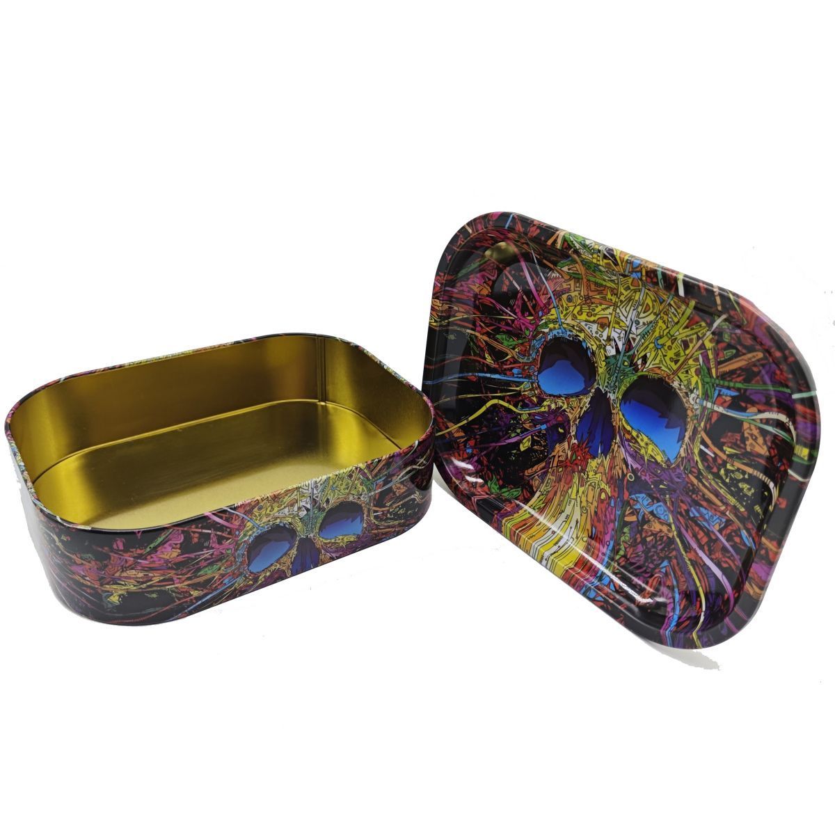 Custom Logo Rolling Tray Stash Box Metal 2 in 1 Multifunctional Rolling Tray with Storage Box