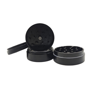 Custom logo metal stainless steel 4 piece layers black tobacco herb grinder crusher smoking herb grinder