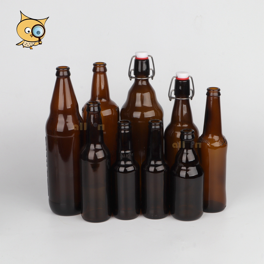 All In Brew Hot Selling Metal Ceramic Flip Swing Top Cap Amber Glass Bottle 1000ml Beer Bottle with Swing Top