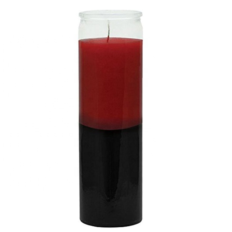 double color black and red Reversible Candles 7 Day 8 inch