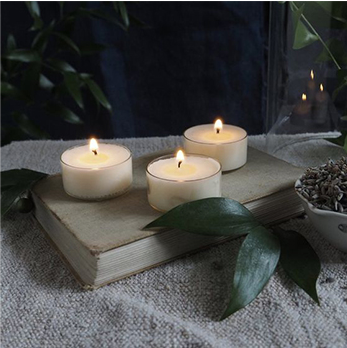 USA hot sell soy tea lights handmade clear plastic cups with round heart squares shape with flower or crystal