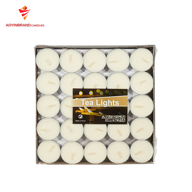 Private label mini tealight candles palm wax 8 hour burning white wedding tea light candles