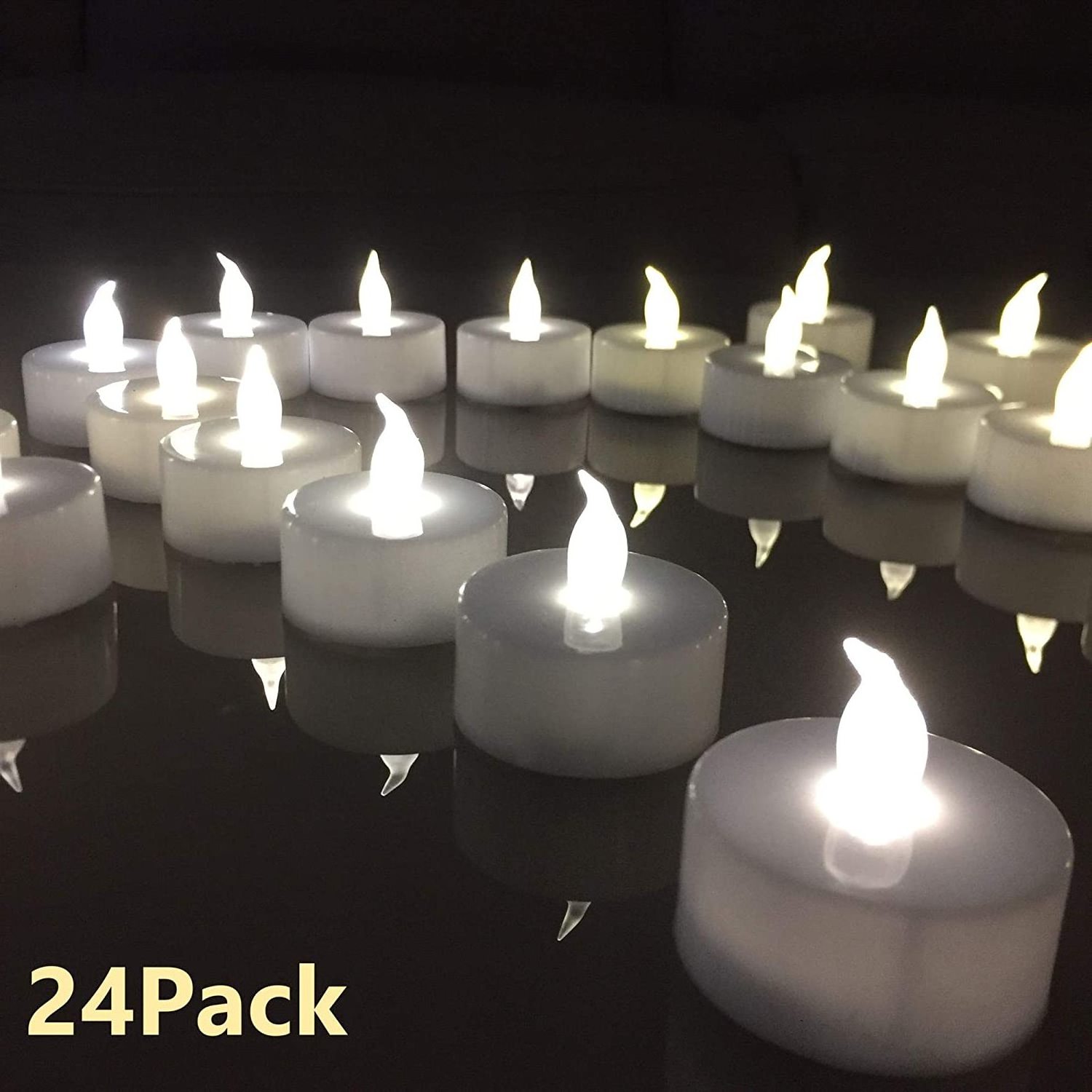 LED Tea Lights Realistic and Bright Flickering Holiday Gift Operated Flameless LED Tea Light