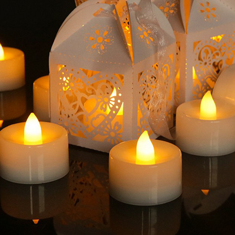 Flameless Flickering Votive Tea Light Candles Bulk Battery Operated Set of 24 Flickering Tealight LED Candle for Garden