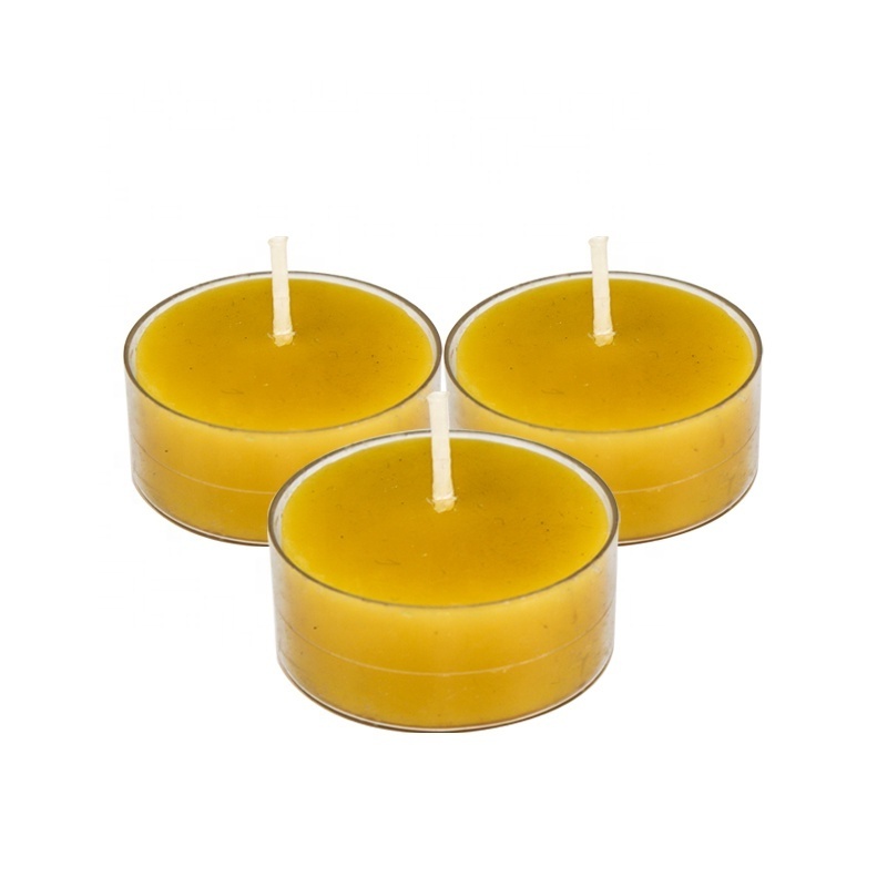 Wholesale beeswax tealight candles 1.6*3.8cm 4 hrs burning time