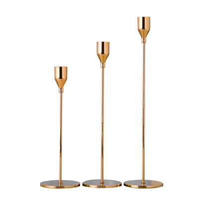 Taper Candle Holders Set of 3 Bulk Candle Sticks Long Holder Brass Candlestick Holders