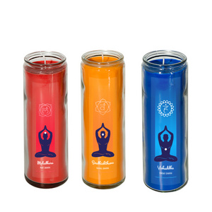 hot sale 7 day candles glass jar candles chakra candles