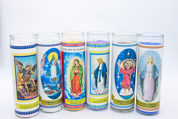 8 inches color wax 7 day spiritual candles wholesale bulk with long burning