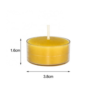 Wholesale beeswax tealight candles 1.6*3.8cm 4 hrs burning time