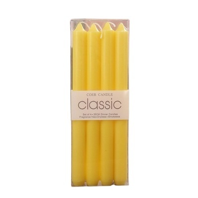 yellow  religious candle yellow church candle yellow color candle