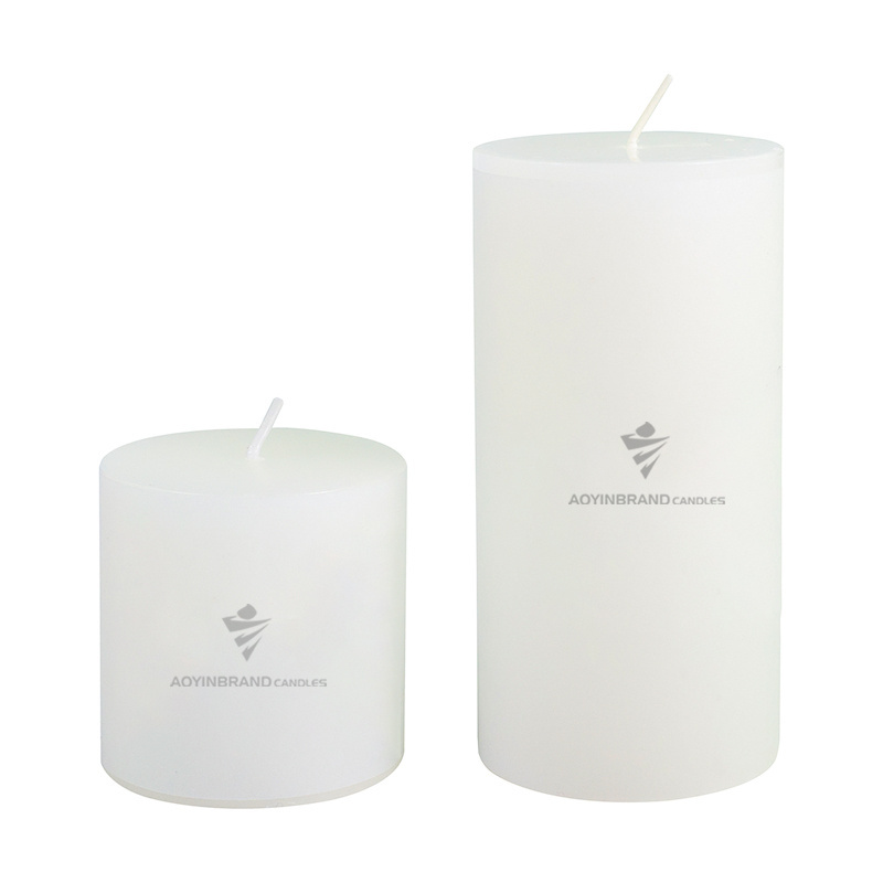 Wholesale custom scented Unscented White Pillar Candles with low price