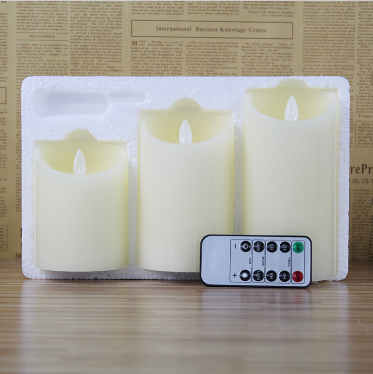 Battery Operated Powered Flameless LED Tea Lights with Remote Realistic Flickering Electric pillar Candles