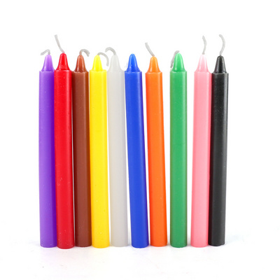 hot selling paraffin wax mini color taper spell candle black chime candle