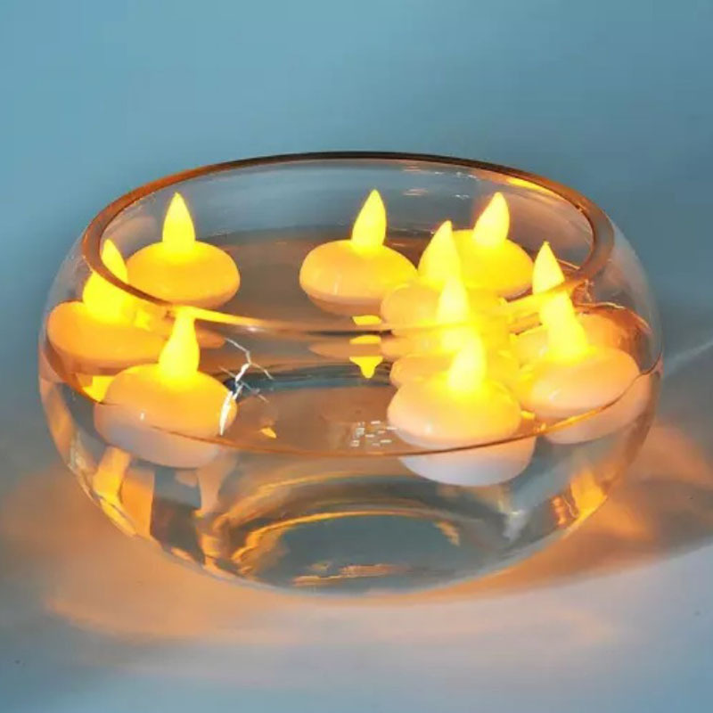 Water Activated Yellow flameless votive  Led  Flicker Floating candle