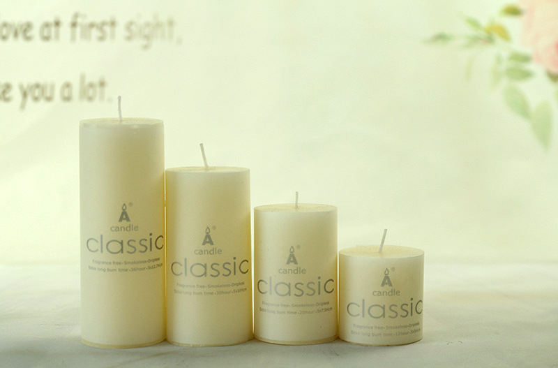 Decorative Pillar Candles White Square Or Circle Round Bougie