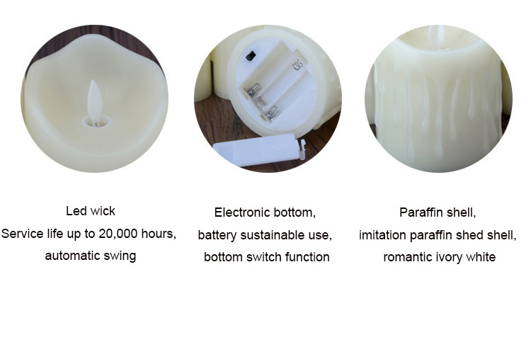 Battery Operated Powered Flameless LED Tea Lights with Remote Realistic Flickering Electric pillar Candles