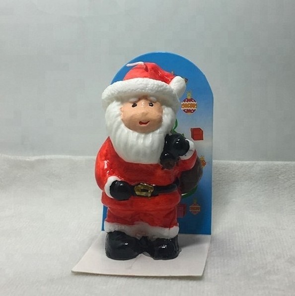 Four Vintage Santa Claus Candles, Christmas Novelty Candles