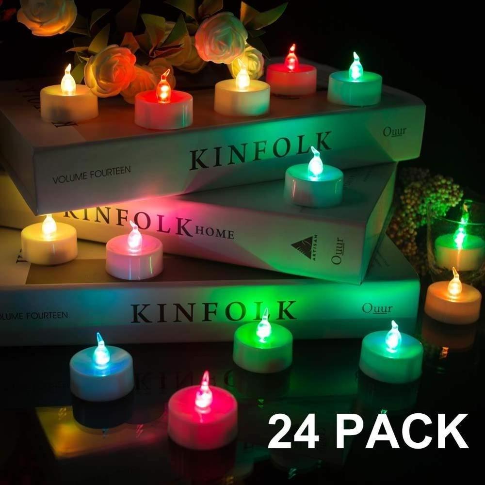 Emulational led tea light candle electronic no flame colourful color changing LED mini tealight candles