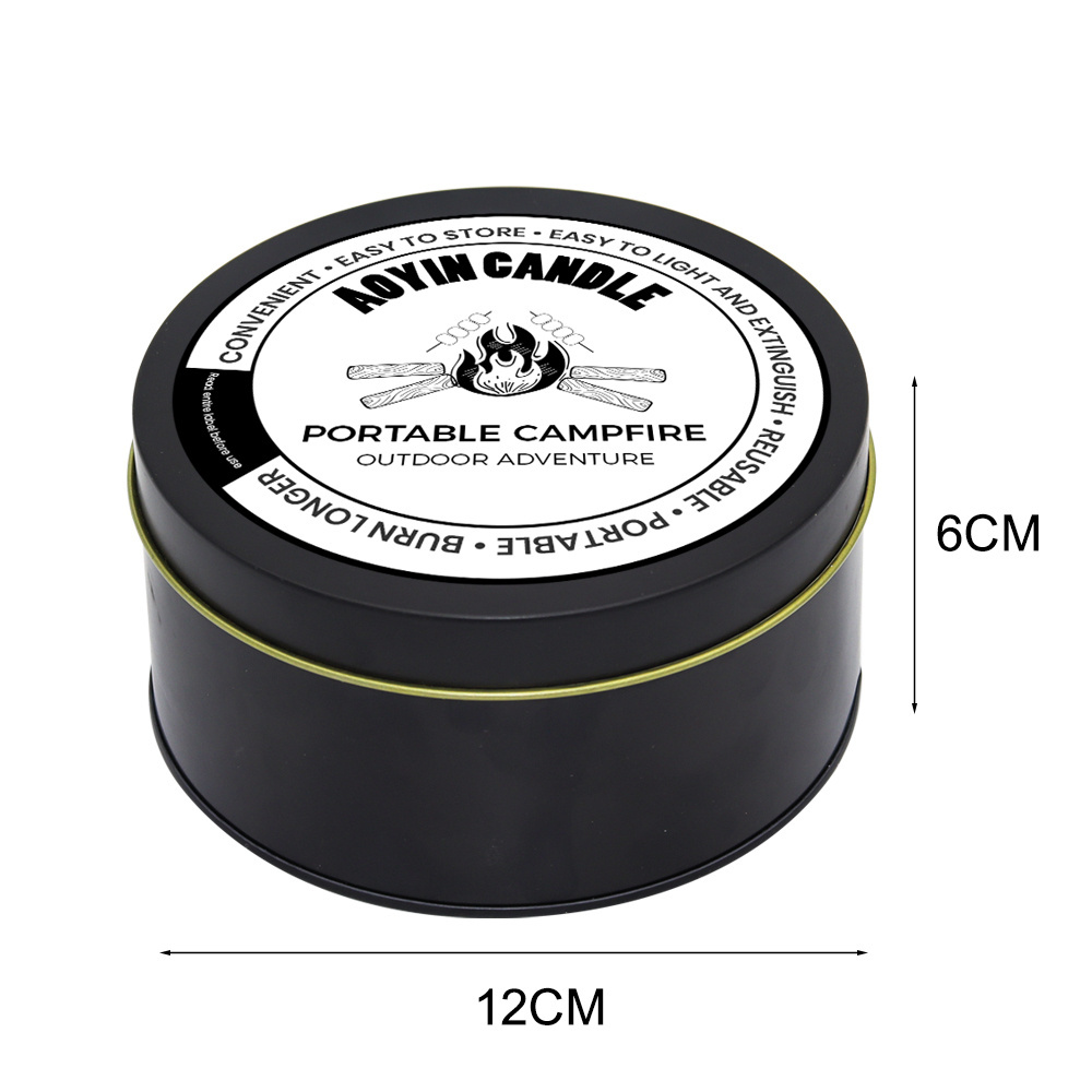 2024 portable outdoor campfire soy wax tin candle for BBQ party