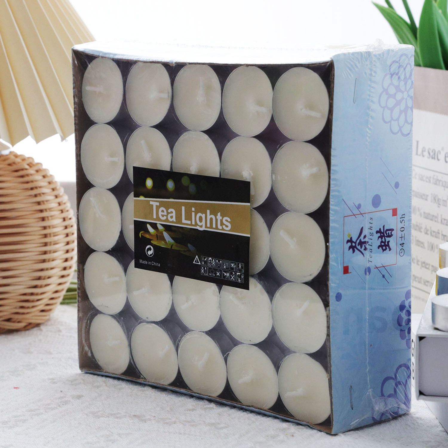 Tea Lights Candles 100 Pack Unscented Tealight Candles Bulk for Wedding Christmas Home Decorative Outdoor