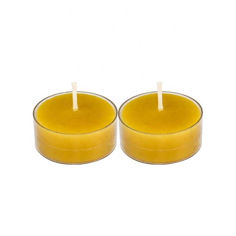 Wholesale beeswax tealight candles 1.6*3.8cm 4 hrs burning time