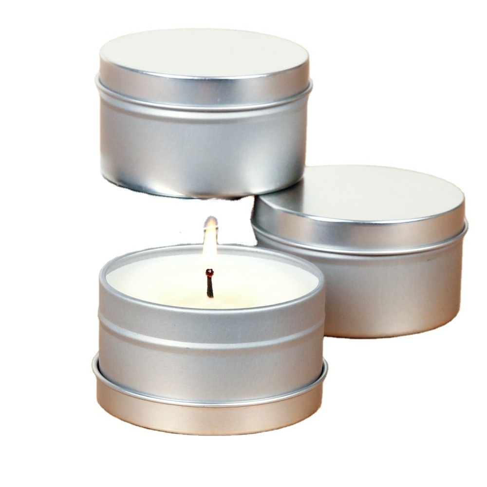 Vanilla Scented Candle Tins with Lids long lasting soy wax candles