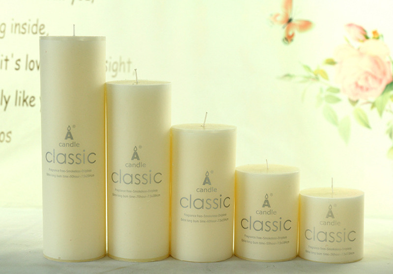 Decorative Pillar Candles White Square Or Circle Round Bougie