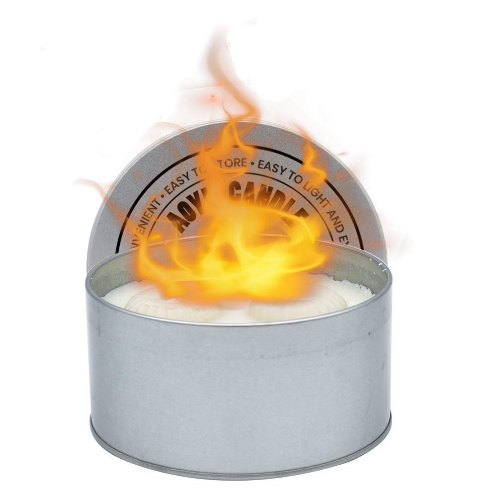 2024 portable outdoor campfire soy wax tin candle for BBQ party