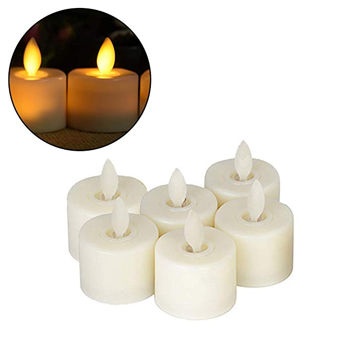 Flameless LED Tea Light Realistic Candles Battery Operated Warm White Flicking