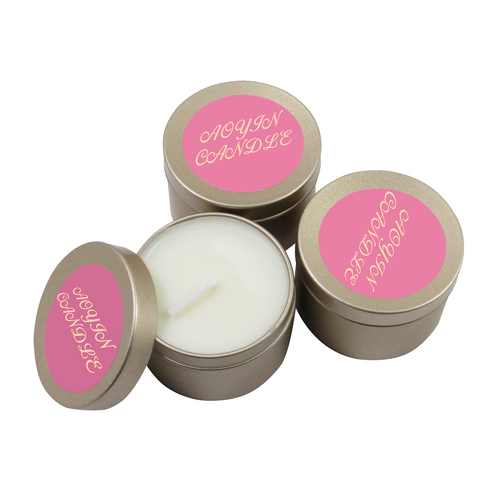 Vanilla Scented Candle Tins with Lids long lasting soy wax candles