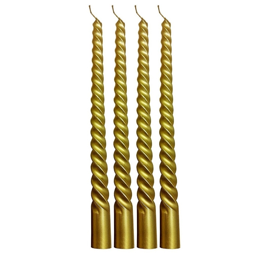 Gold Dinner Dining Table Wedding Spiral Long Candles