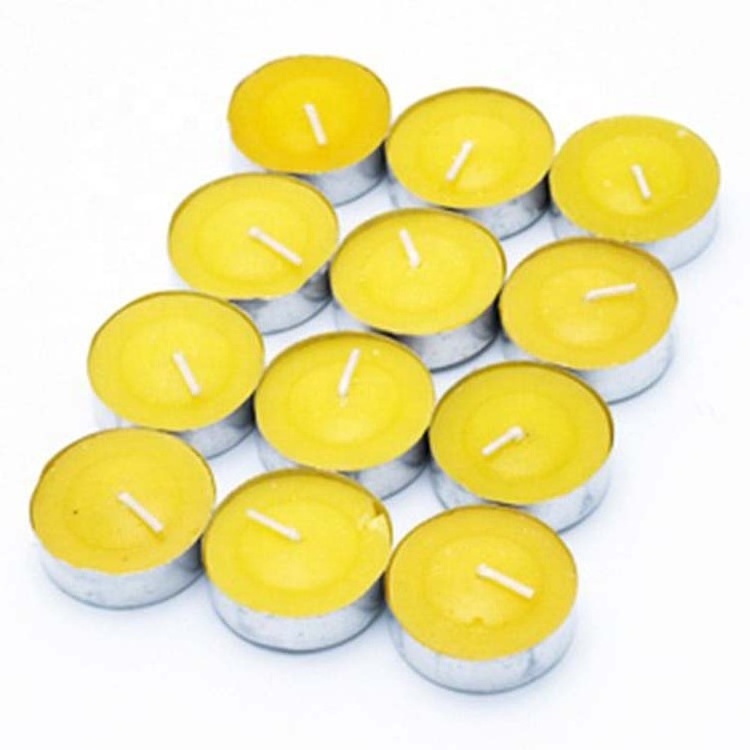 yellow color tealight outdoors garden mosquito repellent citronella scented tea candle