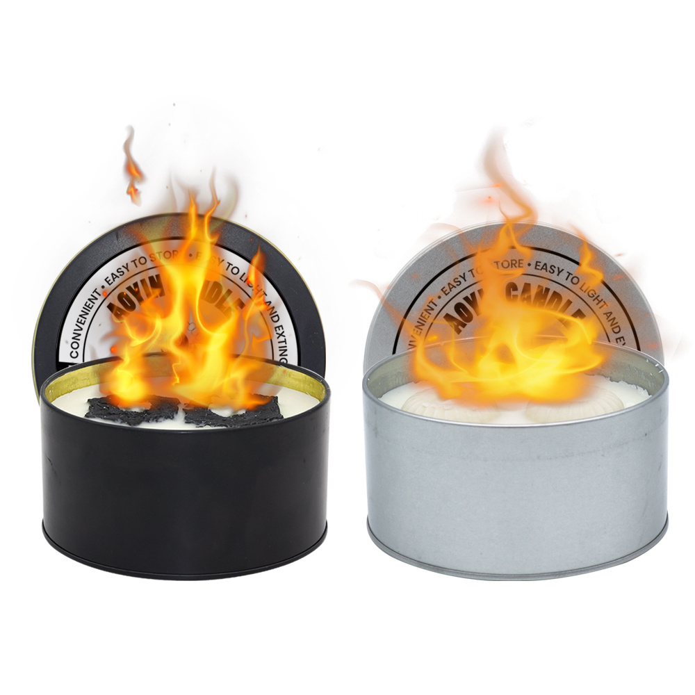 Smokeless barbecue stove portable outdoor campfire candle soy wax tin candle