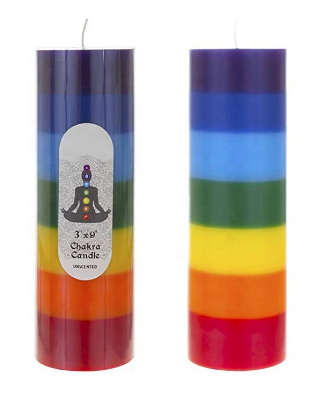 7 color 8 inch Chakra Candles Meditation Mindfulness Spiritual Holistic pillar candle