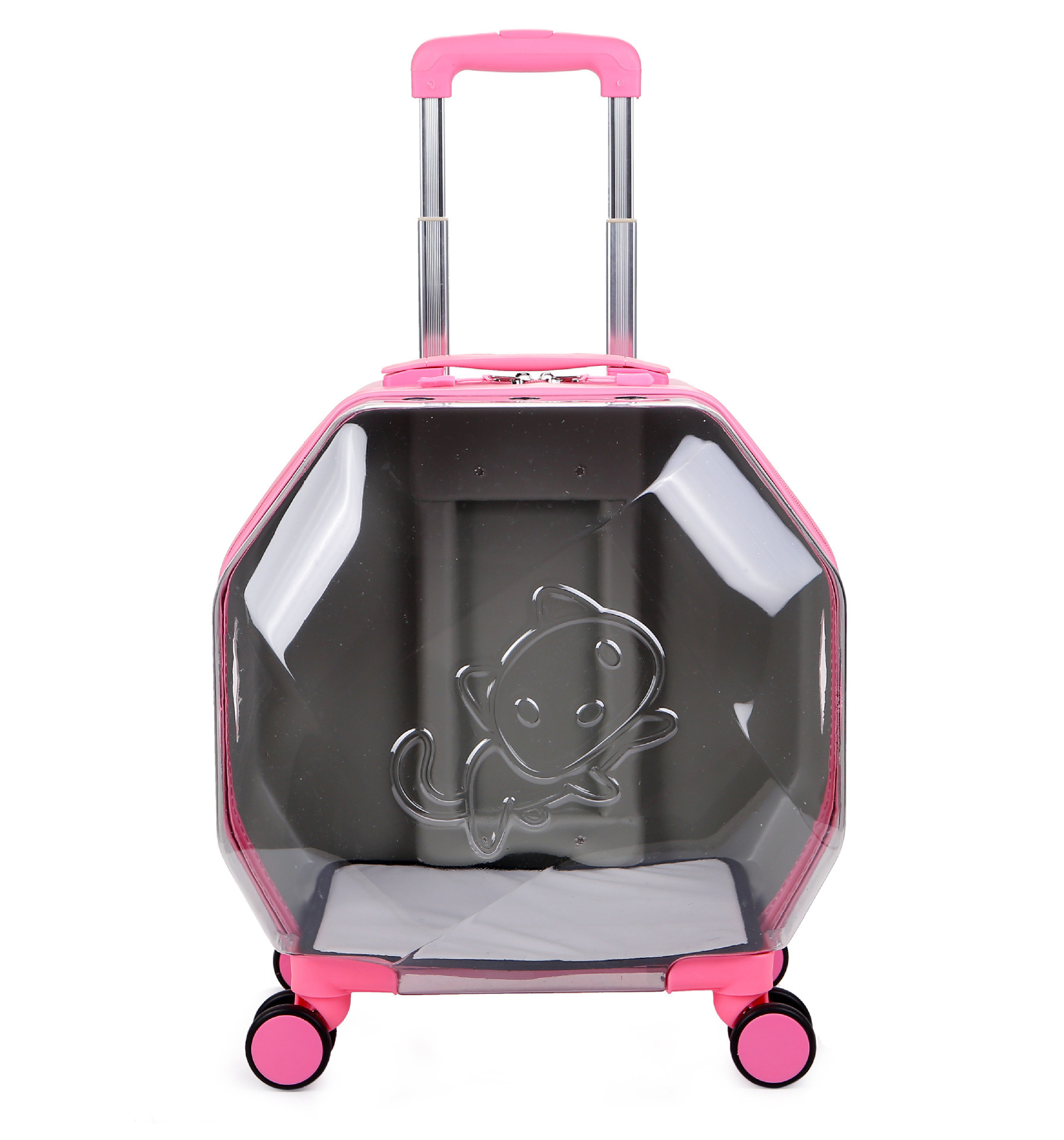 Transparent Capsule Pet Travel Trolley for Puppies Dogs Cat Carriers Bag with Trolley Wheel