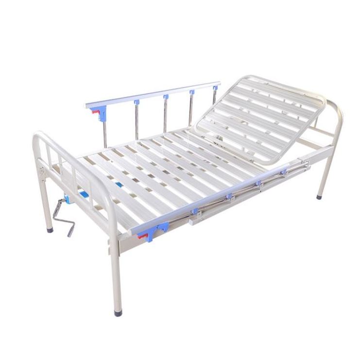 Good Quality Cold Rolled Steel Bed Frame Single Crank Manual Hospital Patient Bed