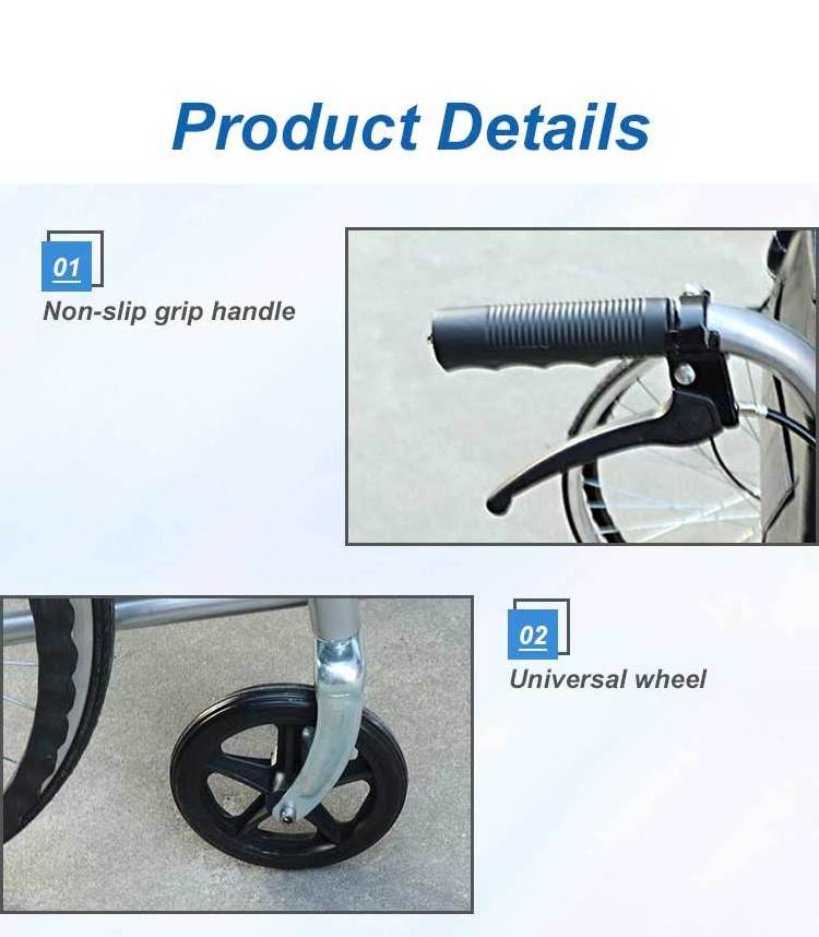 Elderly and Disabled Manual Wheelchair Portable Lightweight Folding Wheelchair used for Sale