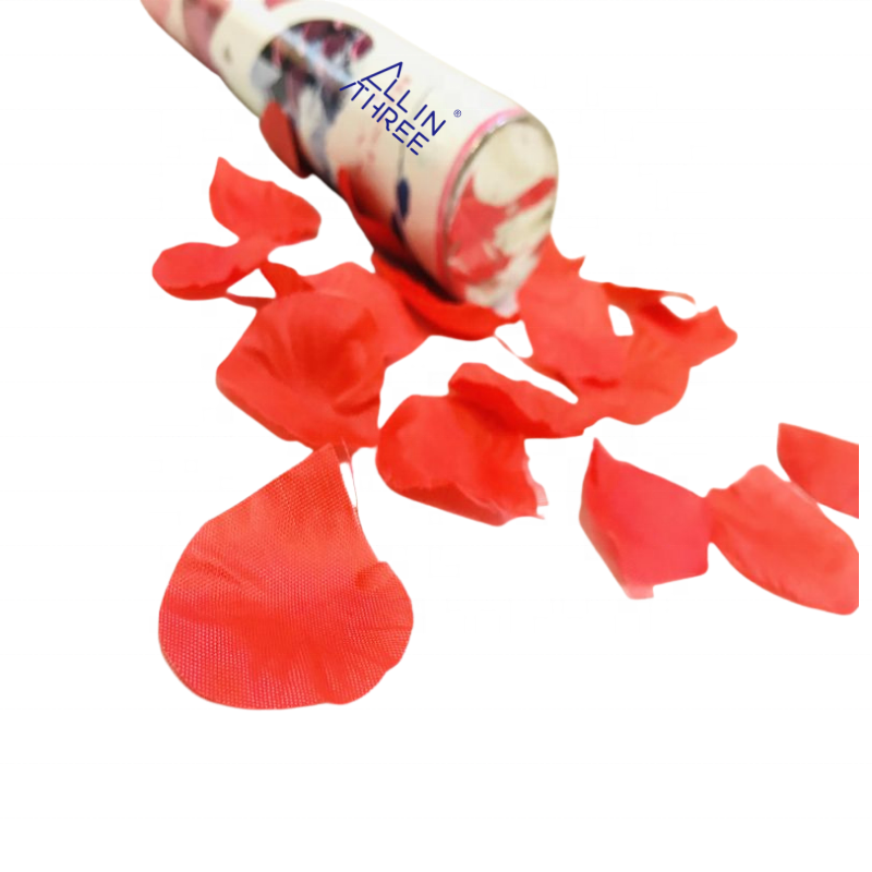 Allinthree Factory Sale Compressed Air Wedding Confetti Cannon Shooter with White Red Rose Flower