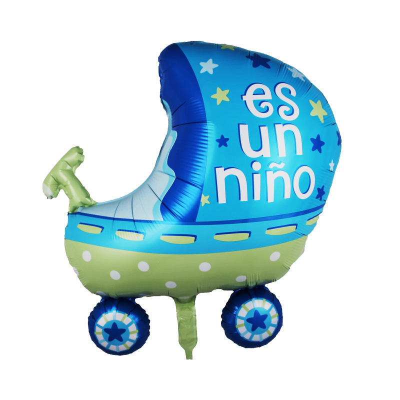 Allinthree Baby Carriage Large Pink Blue Gender Reveal Ballo0n Decoration Foil Baby Shower Balloons